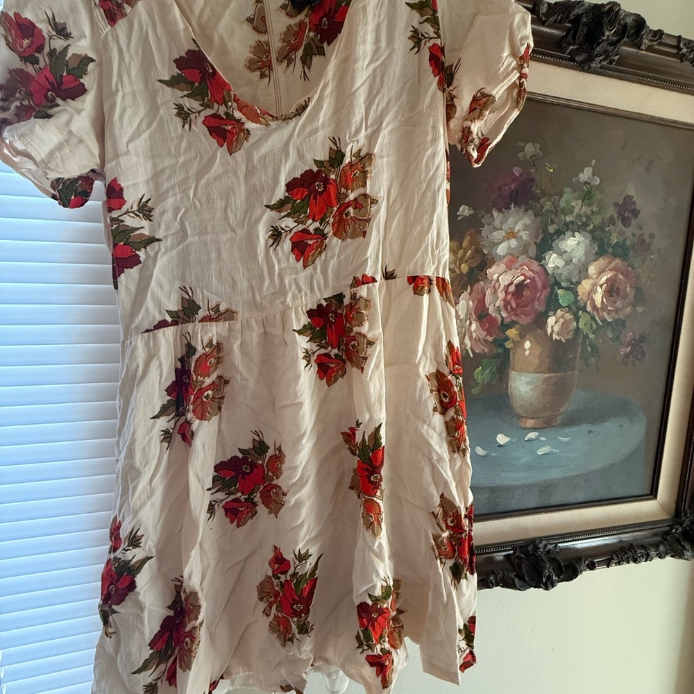 Topshop Red and Green Floral Dress